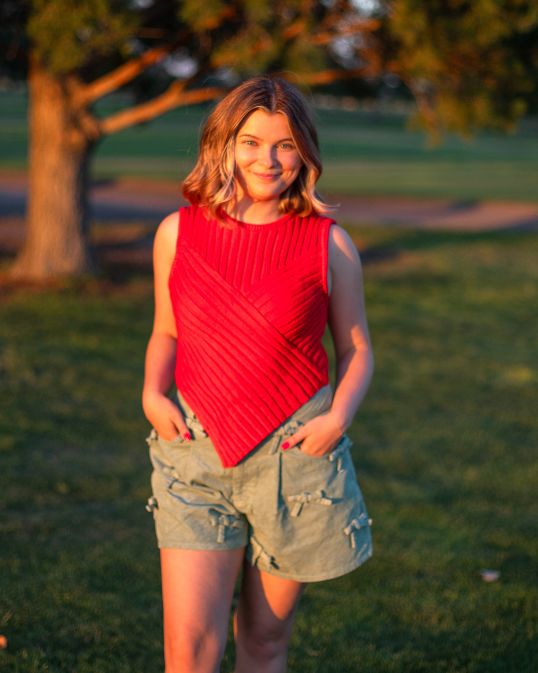 Sweater Tank Textured in Red