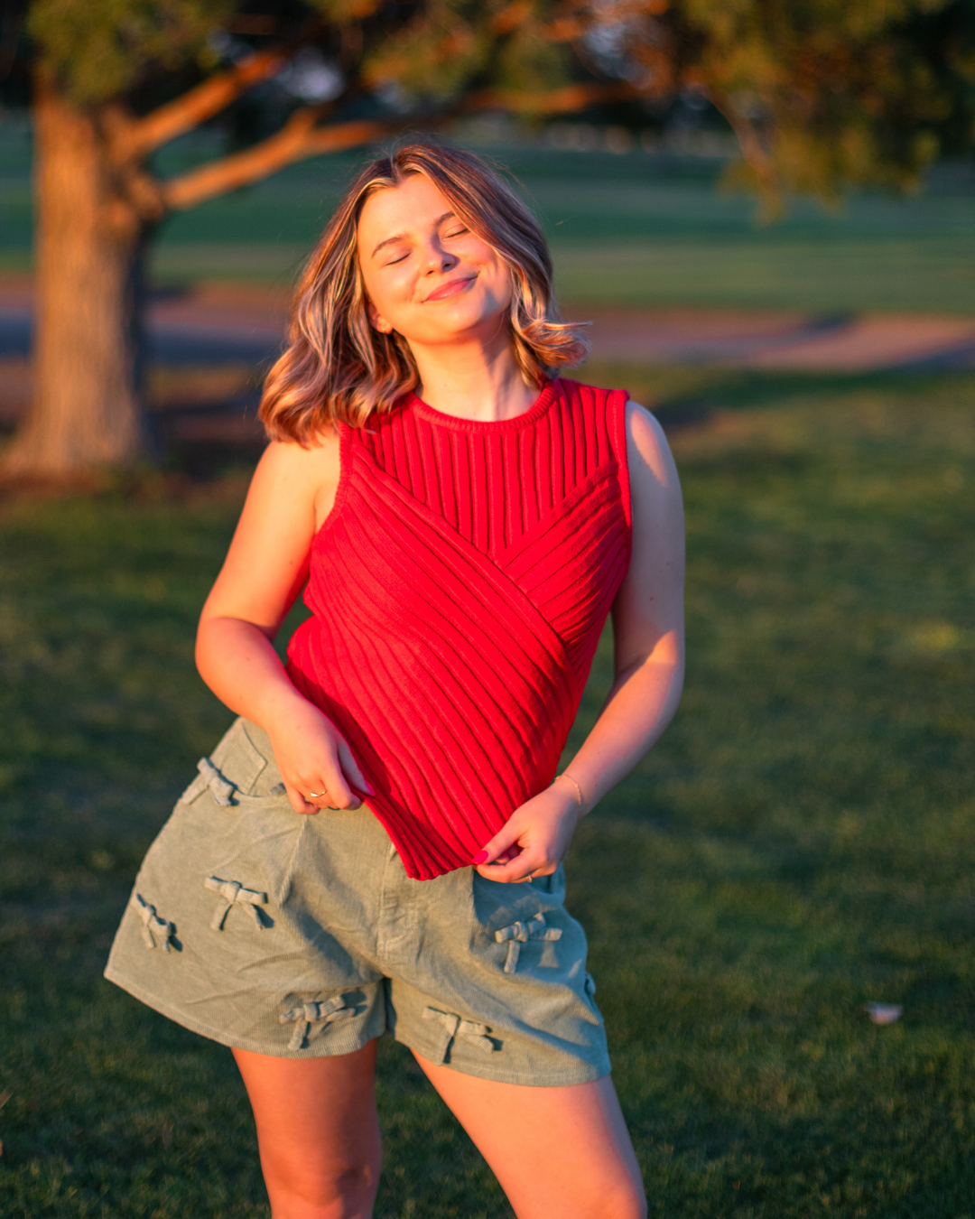 Sweater Tank Textured in Red