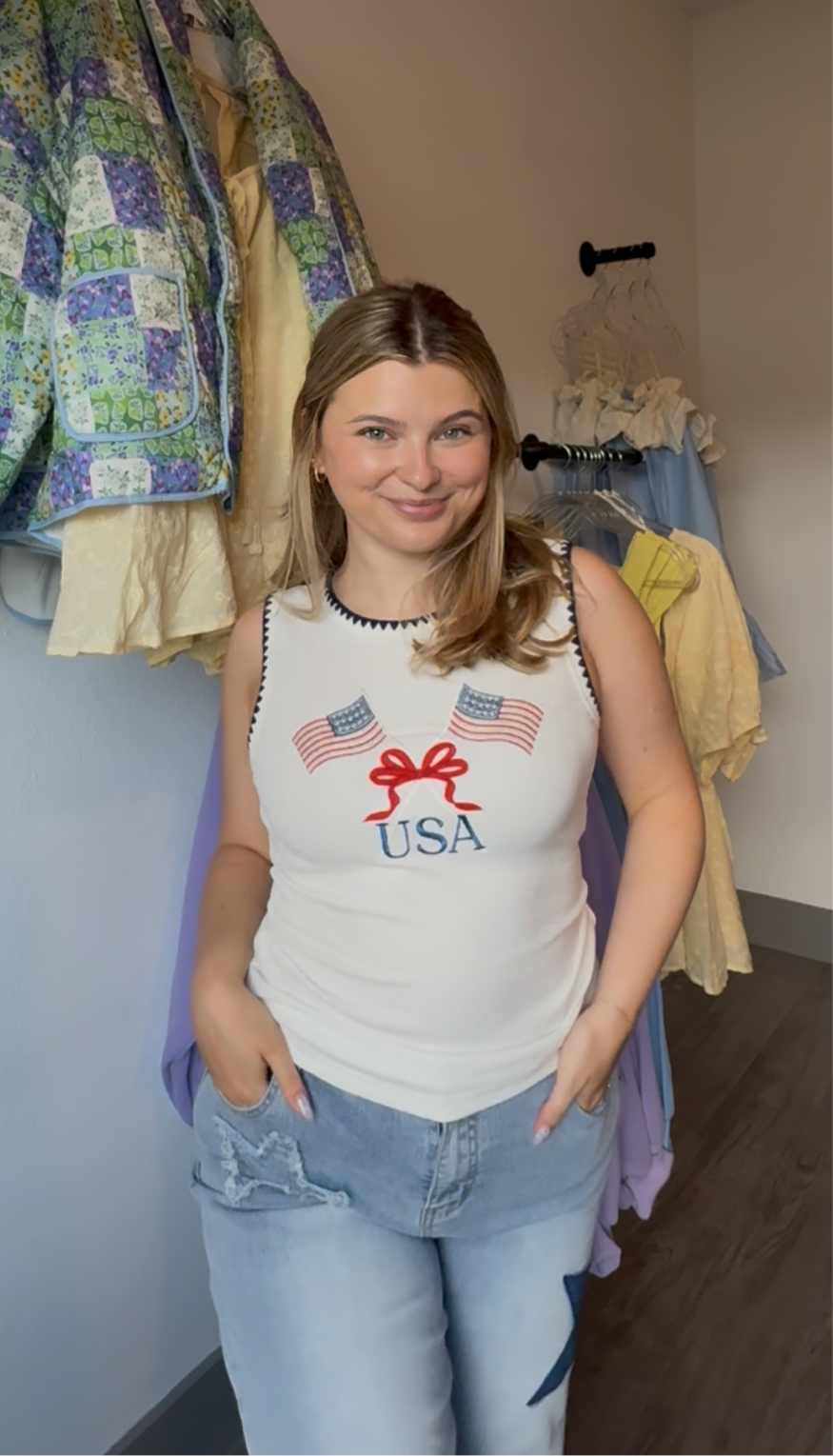 All American Embroidered Tank