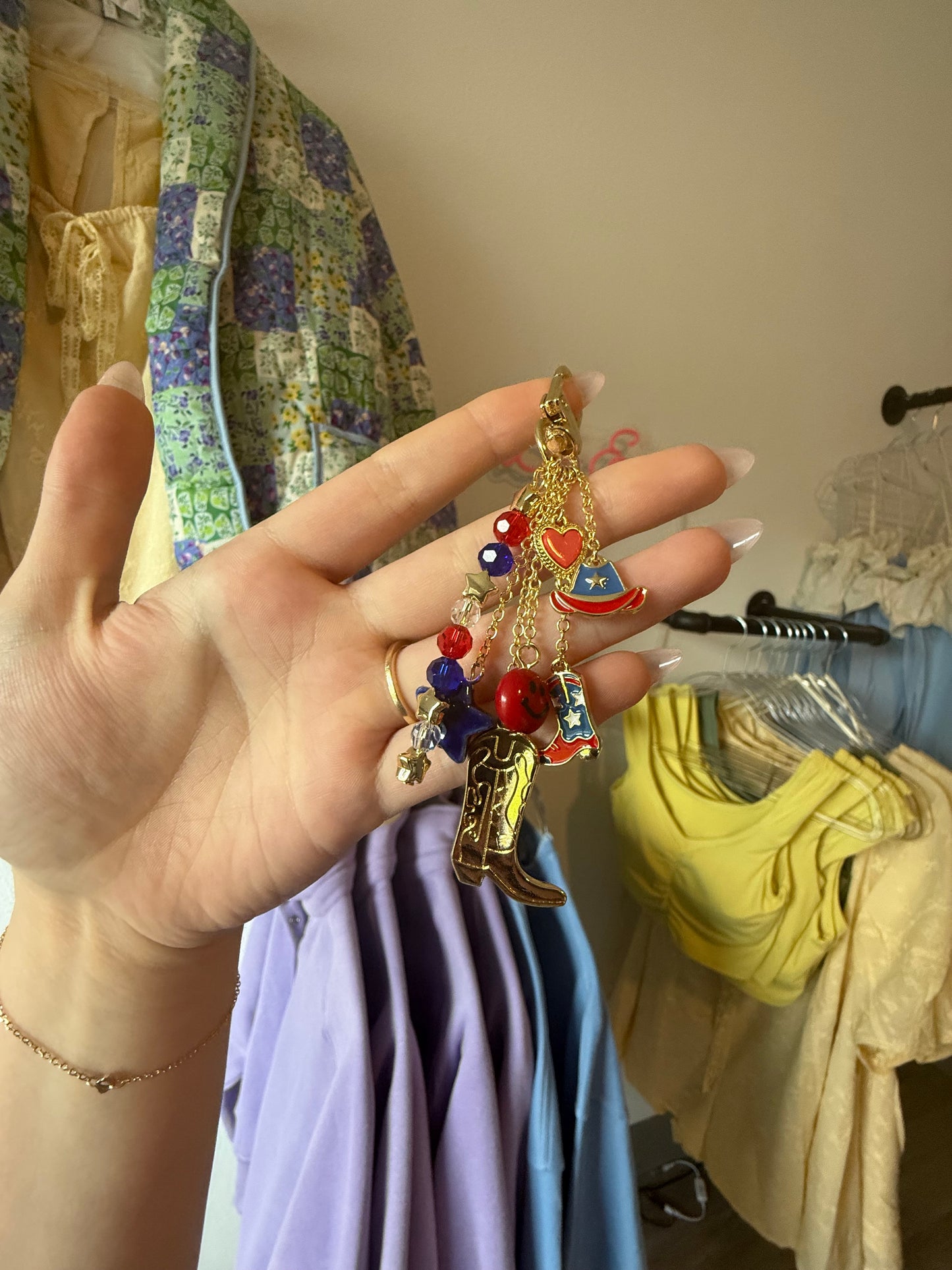 USA Preppy Keychain Bag Charm