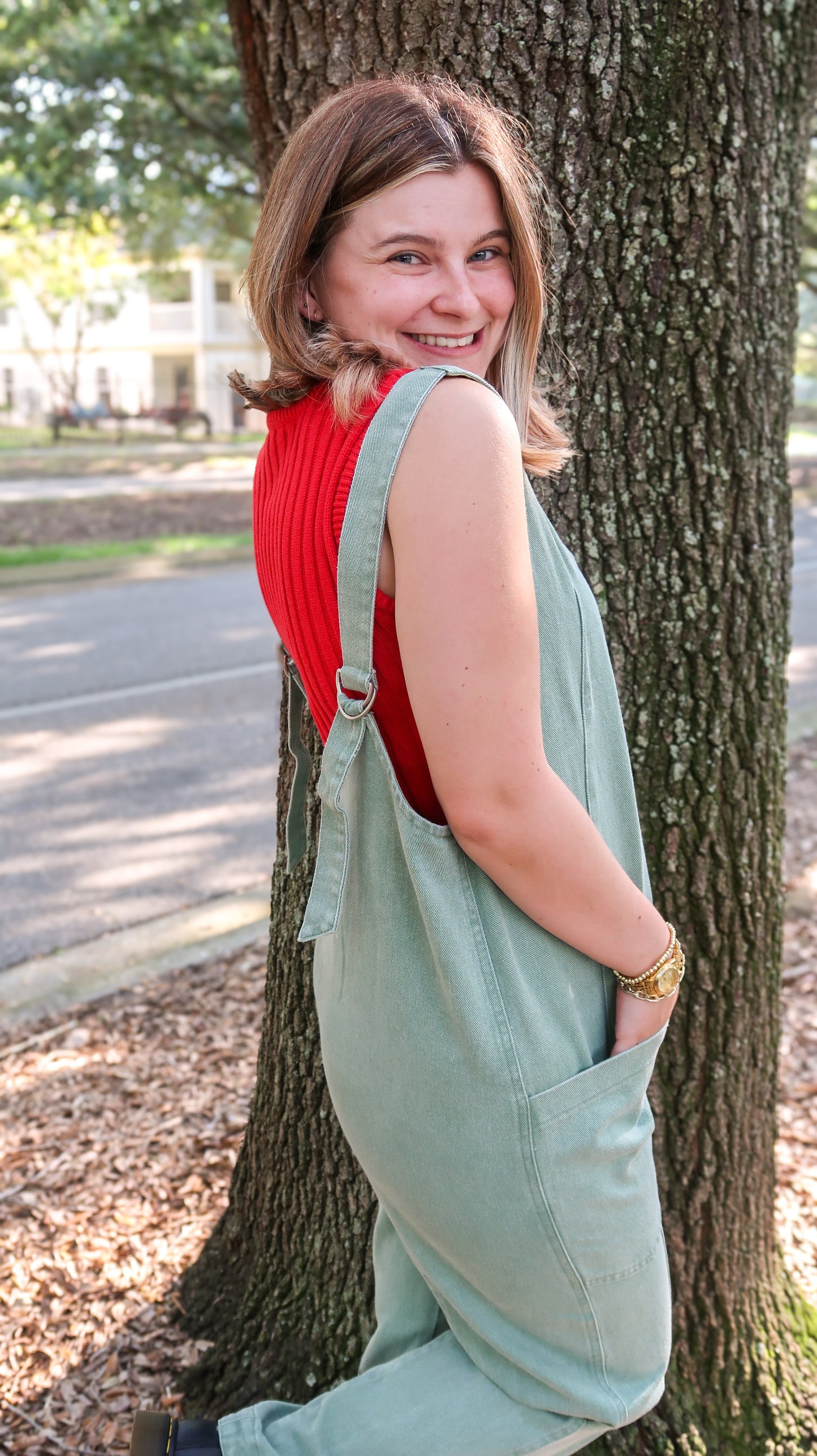 Mineral Wash Jumpsuit in Sage