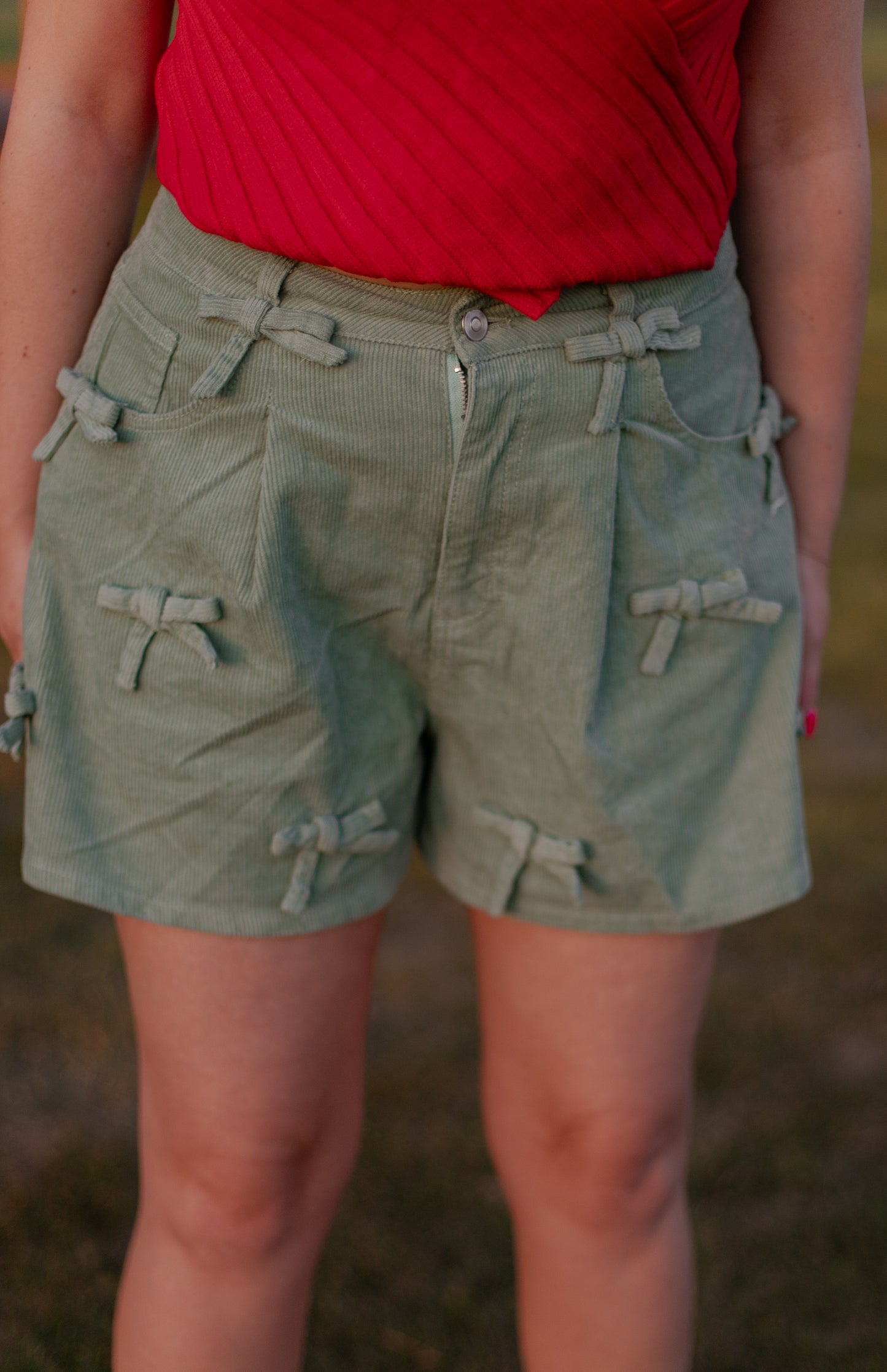 Bow Shorts in Sage