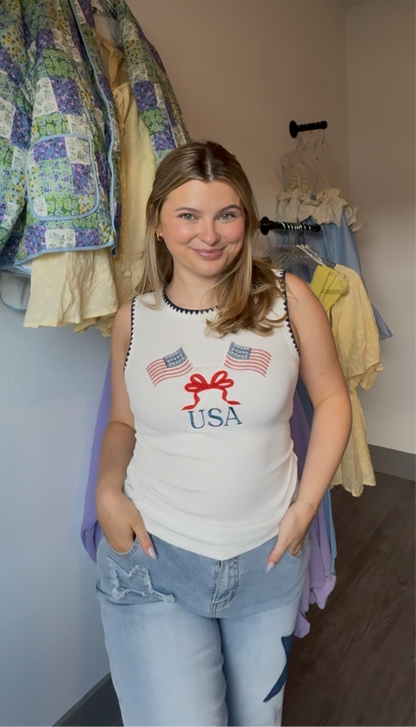All American Embroidered Tank