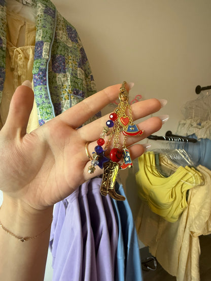 USA Preppy Keychain Bag Charm