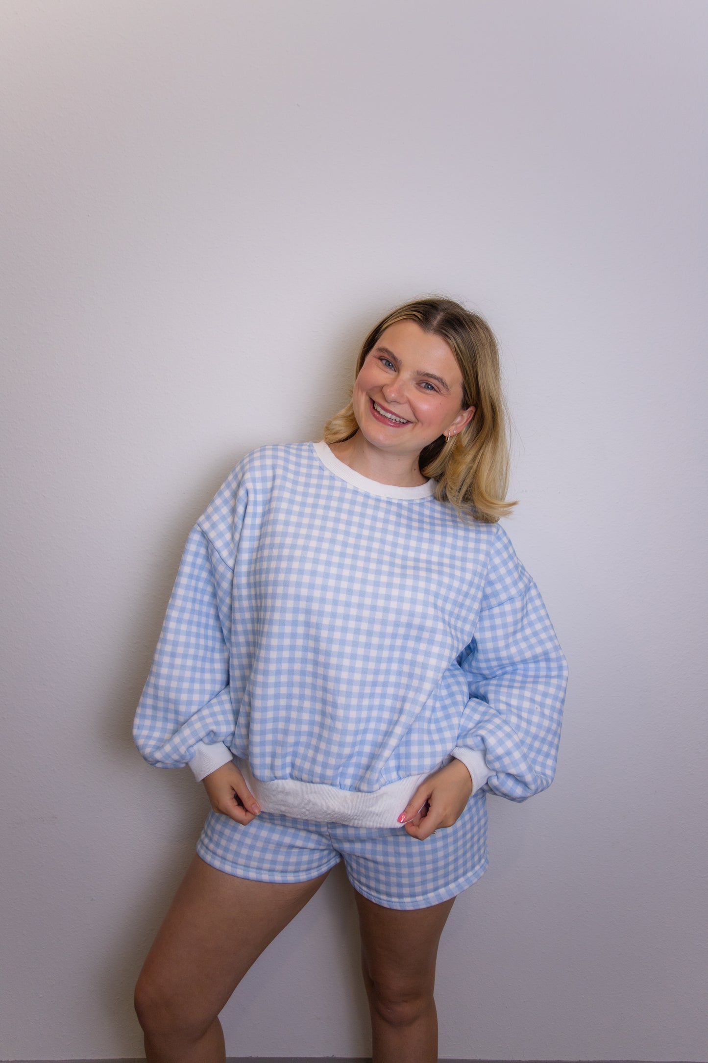 Gingham Blue Set