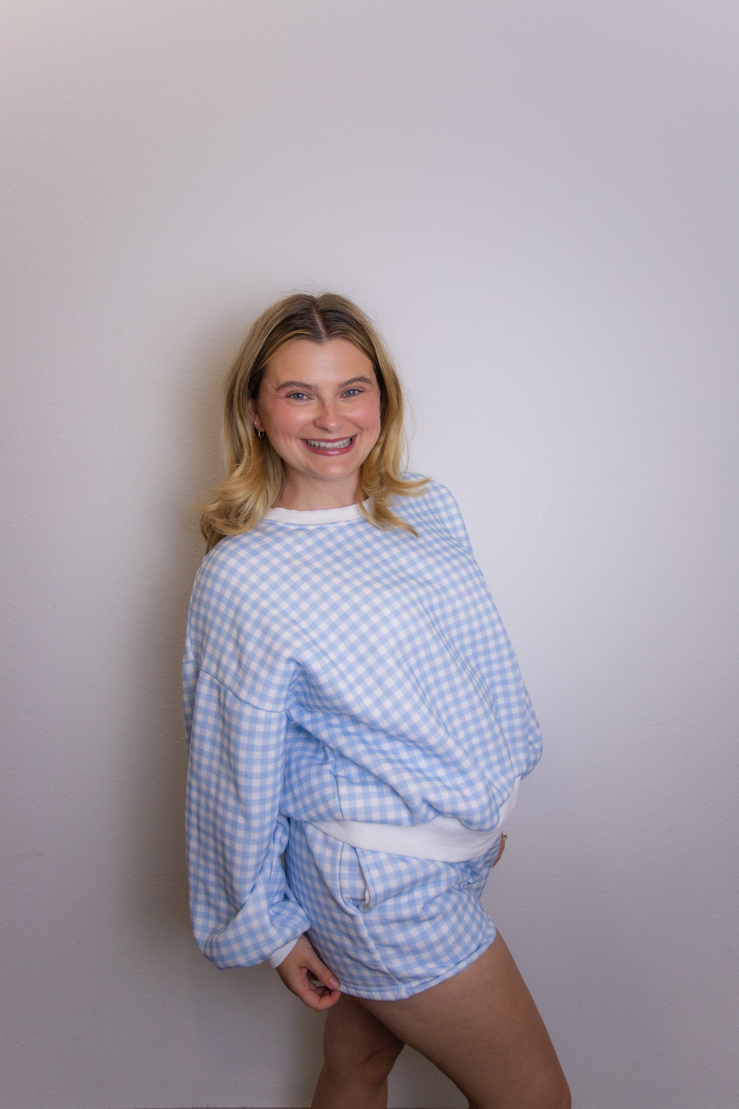 Gingham Blue Set