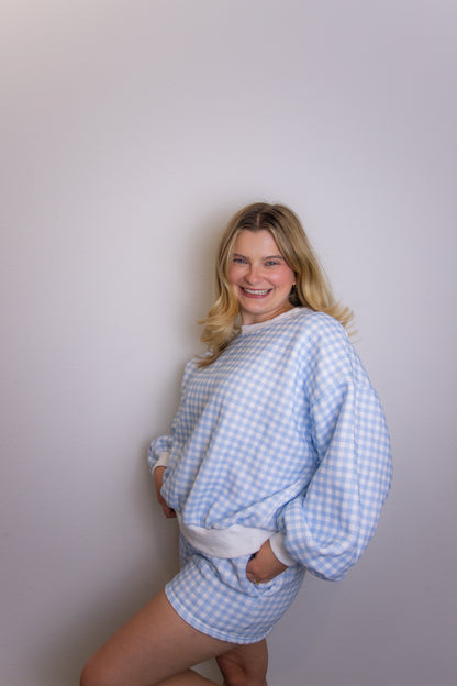 Gingham Blue Set