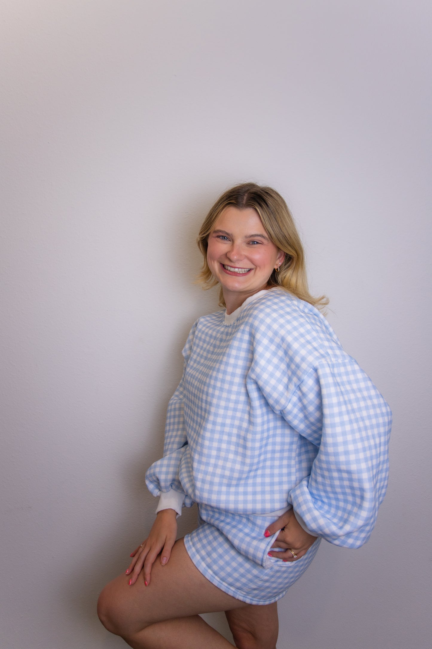 Gingham Blue Set