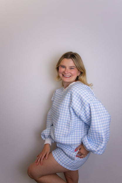 Gingham Blue Set