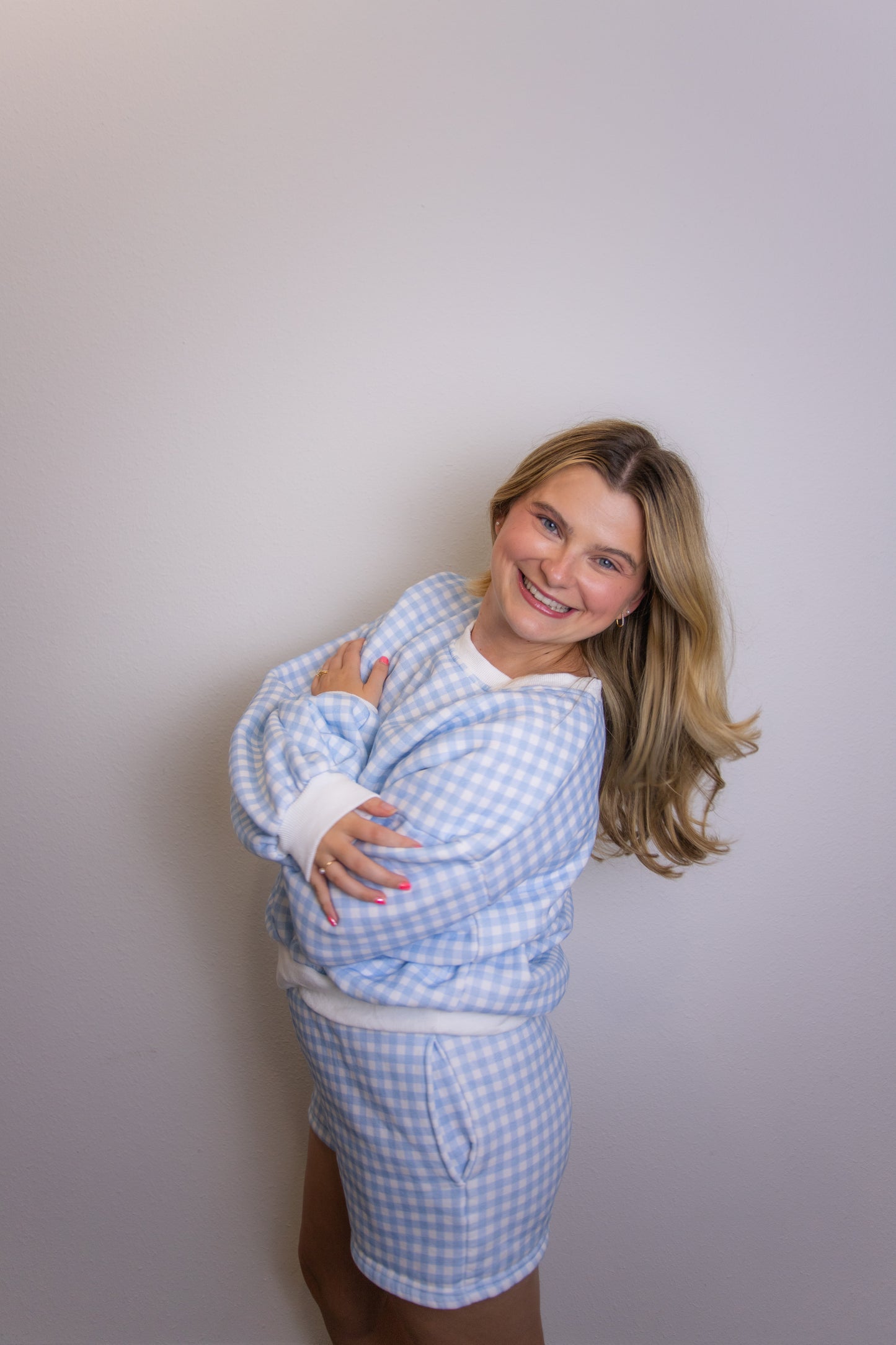 Gingham Blue Set